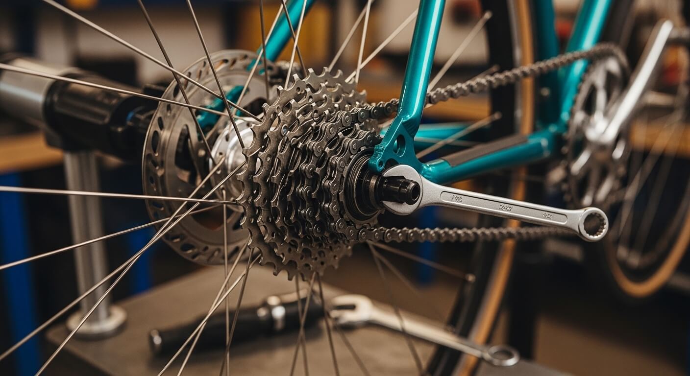 Fiets in reparatiestandaard