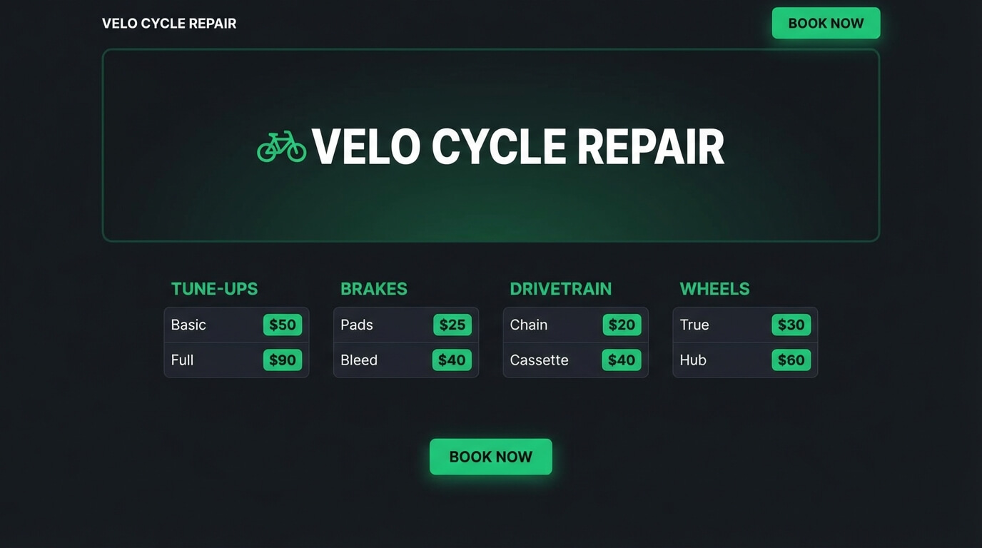 Prijslijst fietsenmaker