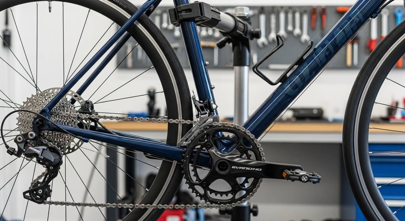 Vers onderhouden fiets op professionele reparatiestandaard