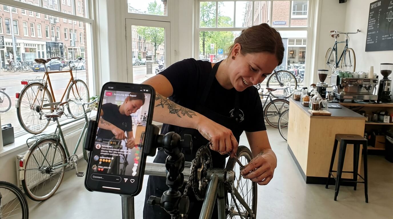 Social Media voor de Fietsenmaker: De "Auto-Pilot" Methode voor een Volle Werkplaats