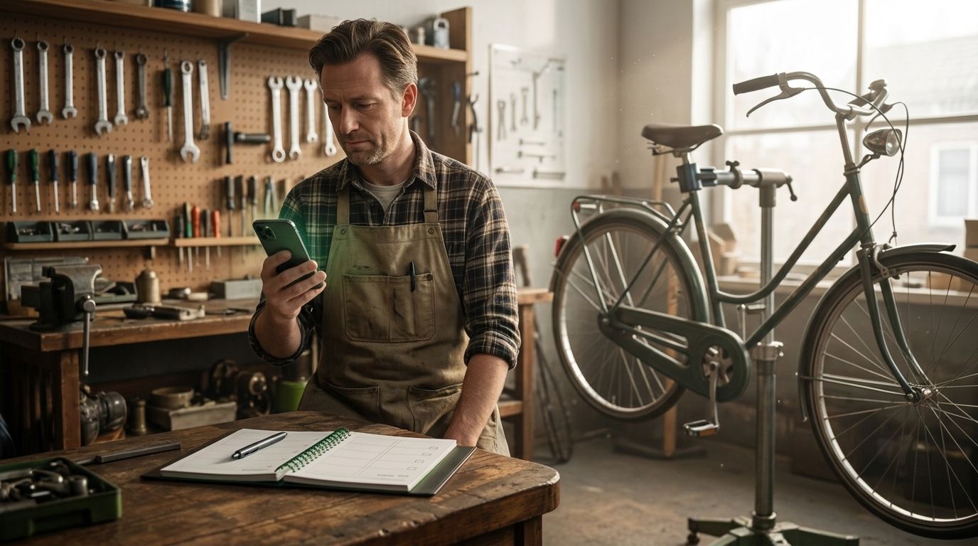 WhatsApp chatbot fietsenwinkel: avondaanvragen in agenda