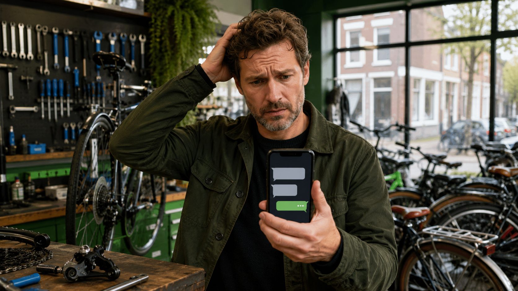 AI chatbot voor fietsenmakers — homeowner stelt vraag via chat