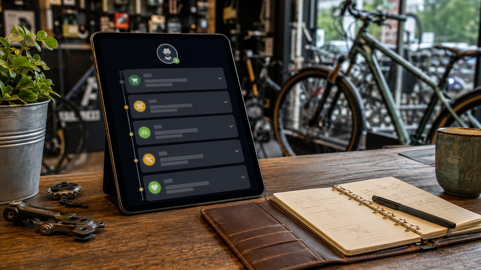 Klantprofiel met geschiedenis op tablet